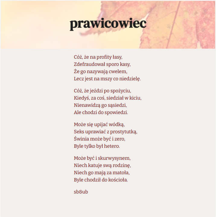 baransku29636's tweet photo. @lachelndteufel @michalrachon @donaldtusk @wyborcza #PoJeBajka prawicowiec

https://t.co/eDGcik6pTD

https://t.co/qWKAjkWYFh