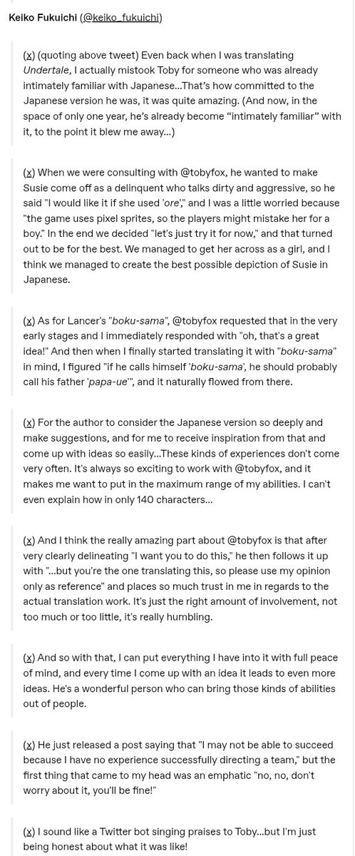 I've been looking more about the translation experience with Toby due the mini controversy