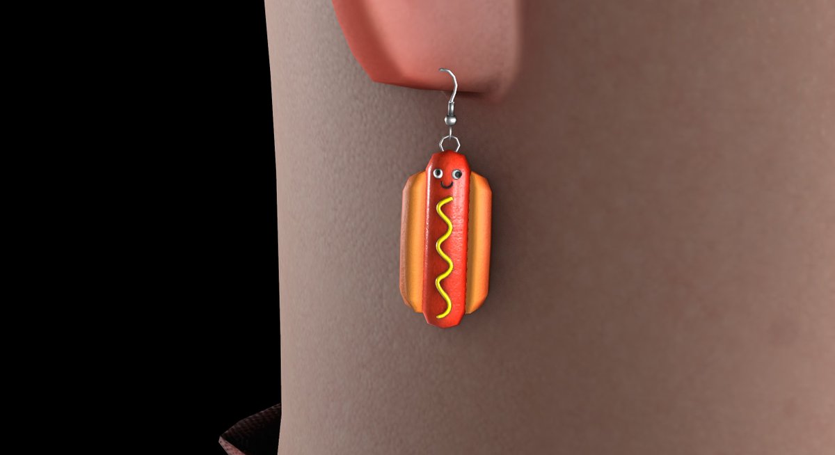 RAF_XYZ's tweet photo. Hot Dog Earrings for @s8box https://t.co/R4rM8dMIhd