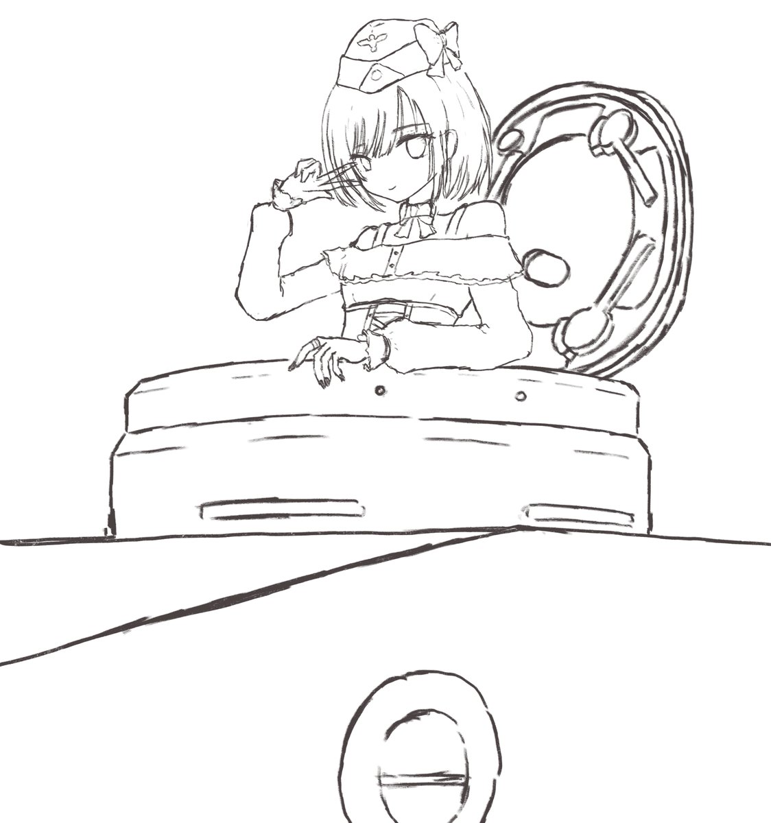 P虎地雷ちゃん
今日はラフ線画だけ
 #地雷てゃアトリエ 