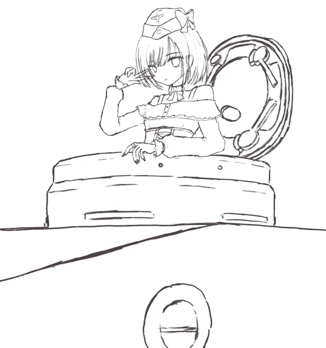 P虎地雷ちゃん
今日はラフ線画だけ
 #地雷てゃアトリエ 