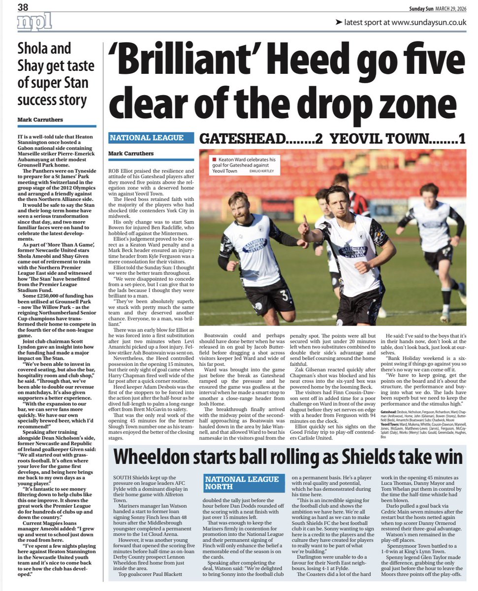 MarkCarruthers_'s tweet photo. A busy @nonleaguedayuk weekend made even more satisfying by seeing it put together in the Sunday Sun! 📰

It was certainly an eventful one! https://t.co/H66aja8iWe