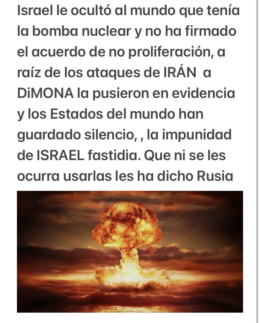 Israel oculto al mundo poseer armas nucleares y los Estados occidentales guardan silencio