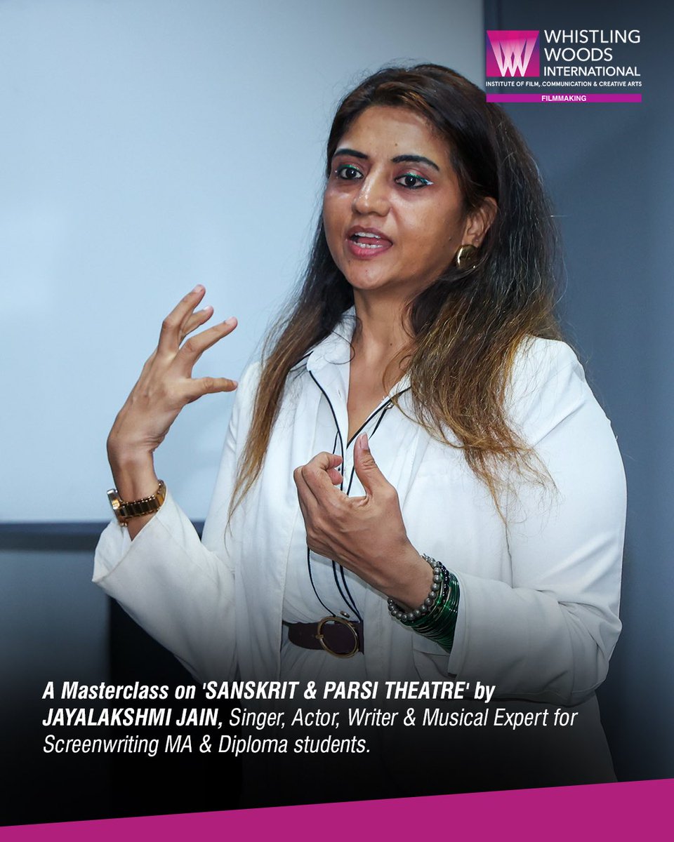 Whistling_Woods's tweet image. Through two compelling masterclasses, Jayalakshmi Jain and Perna Kapoor guided our Screenwriting students through the linguistic, theatrical, and musical foundations of Indian storytelling.

#whistlingwoodsinternational #dowhatyoulove #masterclass
