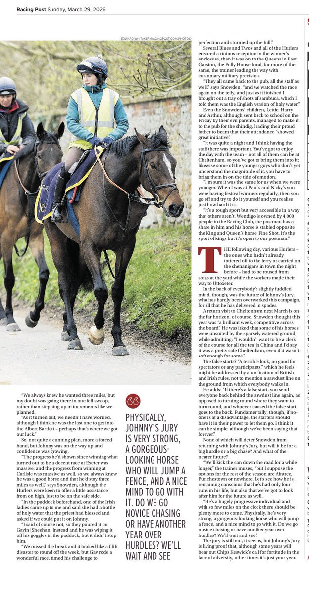 jamiesnowden's tweet image. A very well written article by Peter Thomas in the @RacingPost today. I’m incredibly proud of our team and their efforts over the years and the results are testament to their hard work. #TopTeam @Alexwalters89 @BetVictor @REDMILLSHorse #winners @TMBloodstock