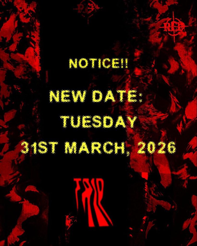WEAR3RED's tweet photo. 🚨 NOTICE!! NEW DATE 🚨

Due to higher turnout, we’re extending the experience so everyone can catch the vibe 🔥

Tuesday, 31st March 2026

The Trip just got an upgrade! 🚀

🎟️ Tickets: https://t.co/aMAsg0azPy
—————————————
For more info: https://t.co/42VTc4MOya https://t.co/S7FE9ECr9Q