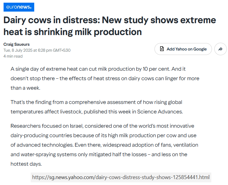 Channa_Amare's tweet image. Current liquid milk shortage in #lka is mainly seasonal

Milk yields fall in very hot weather, especially among the more exotic breeds
 
Situation may have worsened this year due to livestock loss post-Ditwah

Some milk may have also been switched to higher margin products

#CSE