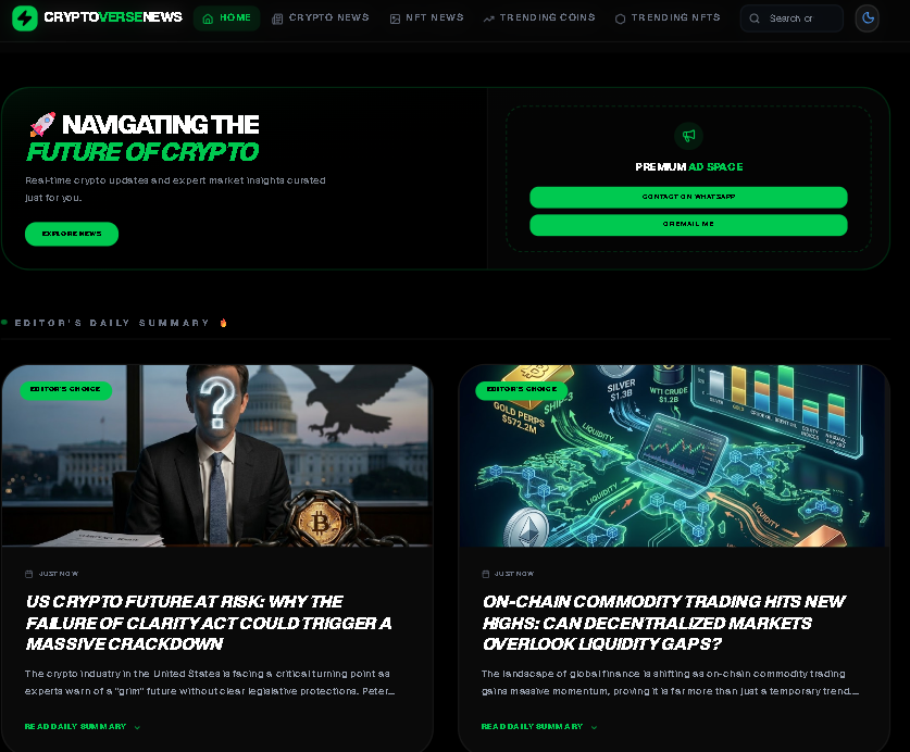 soulofwild's tweet photo. Big News! 🚨

Excited to launch CryptoVerseNews 🌐

Get Pure Alpha in just 150 words. No fluff, just the facts to stay ahead of the market. 
✅ Real-time Insights ✅ Daily Top 2 Verified News 
🔗 Check it now: https://t.co/R59IrpTRVu 🚀
#CryptoNews #Bitcoin 
give your feedback https://t.co/jYUisHtyAk