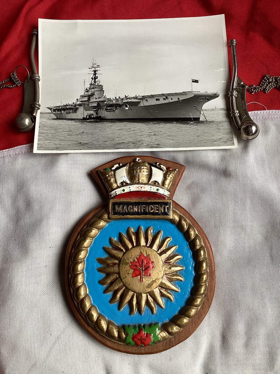 HMS / HMCS Magnificent, majestic class aircraft carrier, launched 1944 by H&amp;W Belfast , loaned on completion to the Royal Canadian Navy.