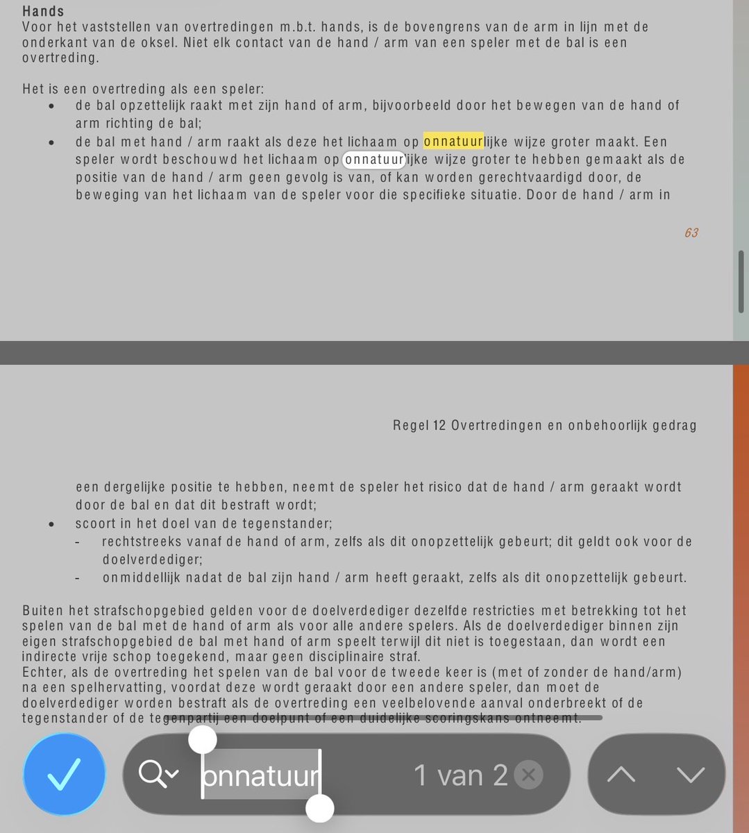 Riccati_'s tweet photo. @VogelzangKees @JortKlaassen @ESPNnl Dit zijn de enige twee keren dat “onnatuurlijk” voorkomt in de spelregels, niks over een gele kaart. Wat is het nut om hierover te liegen op internet? https://t.co/JAEz972CjU