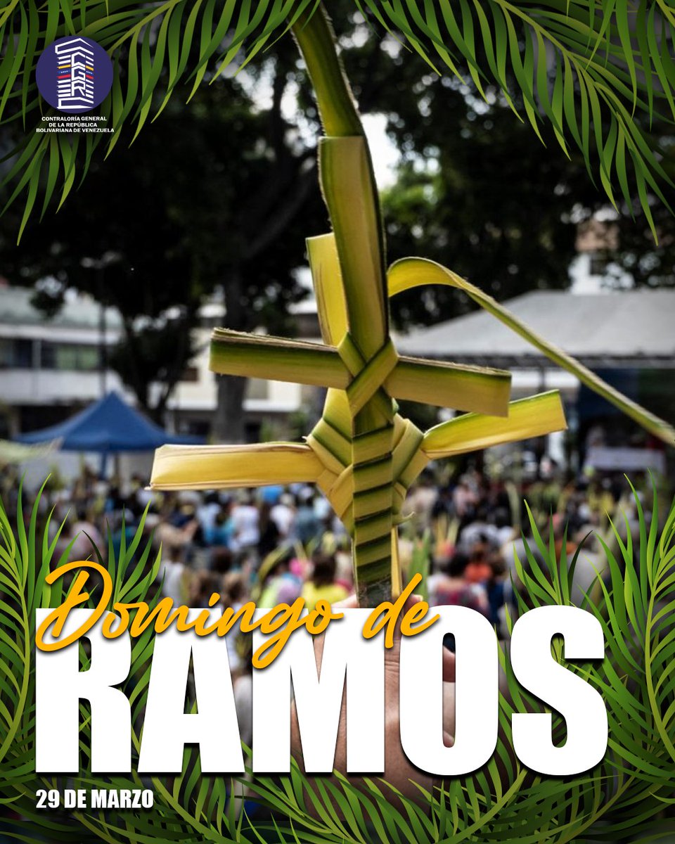 CGRVenezuela's tweet photo. #Infografía | Domingo de Ramos ✝️🙏🇻🇪
El sexto domingo de Cuaresma, una festividad cristiana que marca el inicio de la Semana Santa, relata la entrada de Jes��s en Jerusalén; lo recibió una multitud extendiendo mantos y ramas de olivo a su paso y aclamándolo como el Mesías.
#CGR https://t.co/LY1ozOuPug
