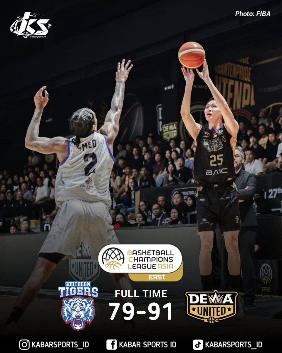 cctvbola's tweet photo. Basketball Champions League Asia - East 2026

Johor Southern Tigers 🇲🇾 79-91 🇮🇩 Dewa United Banten

#BCLAsia #BasketballChampionsLeague https://t.co/JleeQeojFo