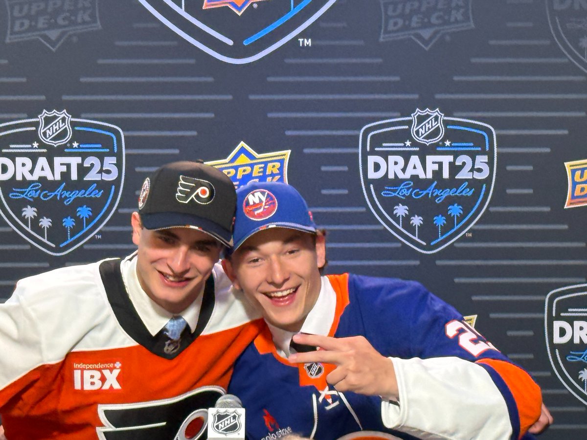 sportsology's tweet image. This will soon be a rivalry. They were all smiles at the #nhldraft. #Flyers #Isles