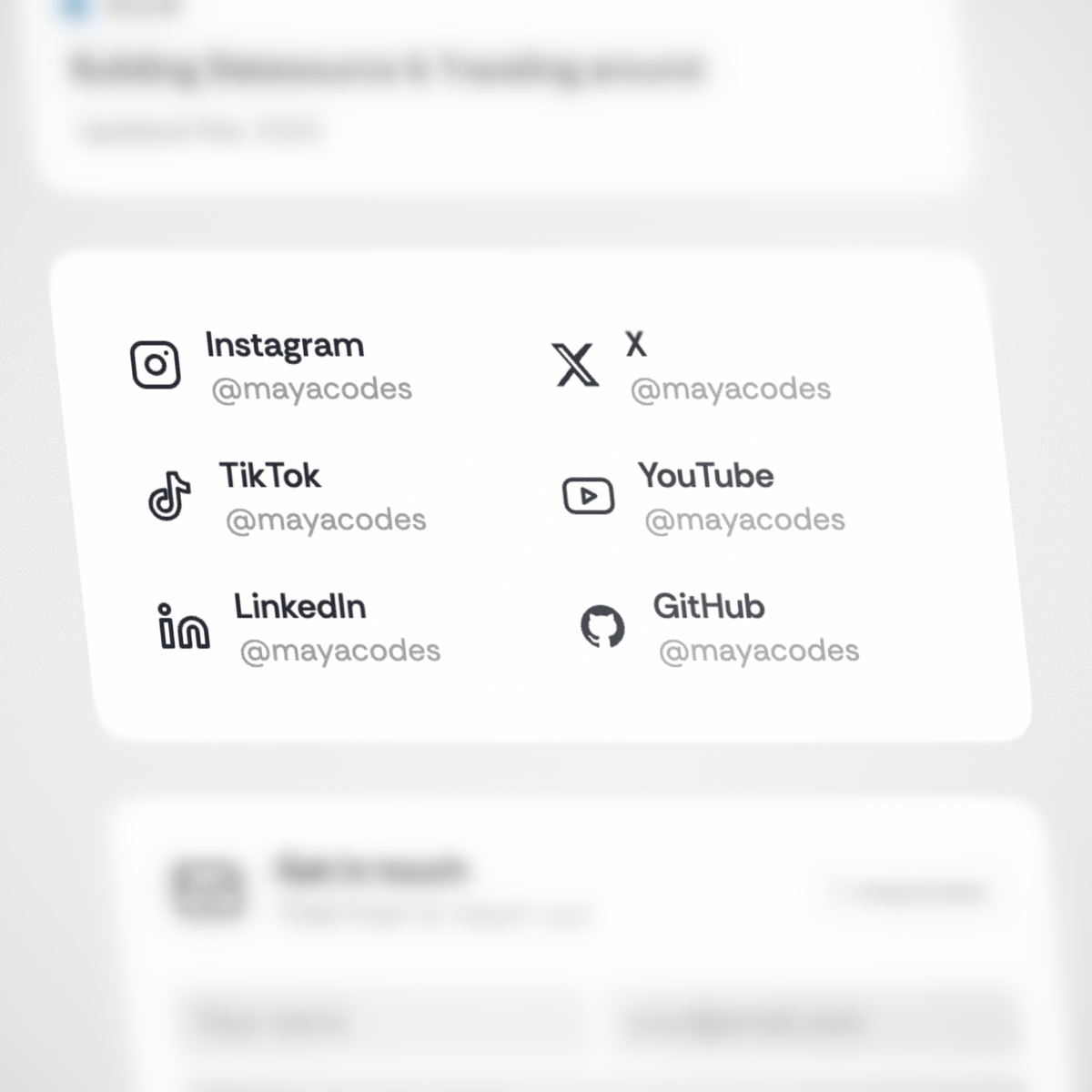 slatesource's tweet photo. Stop listing your handles in a bio. Show them properly 🔗

The Socials chip groups your profiles in one clean block with clear icons. Tap any and go. The most organized way to share where you live online.

#Slatesource #SocialsChip #SocialLinks #PersonalBrand https://t.co/1X5tiUeOZR