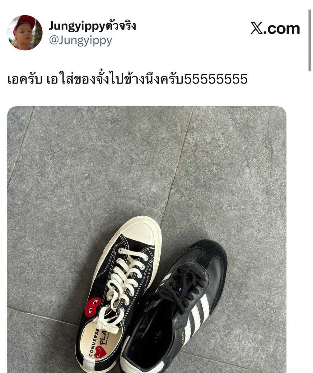 แต่ละสิ่งที่น้องจั๋งต้องประสบพบเจอรอบก่อนก็ใส่รองเท้าเค้าไปข้างนึงรอบนี้ใส่กางเกงไปผิดตัว555555จั๋งอดทนนะลูกเอเอกำลังโตค่ะ