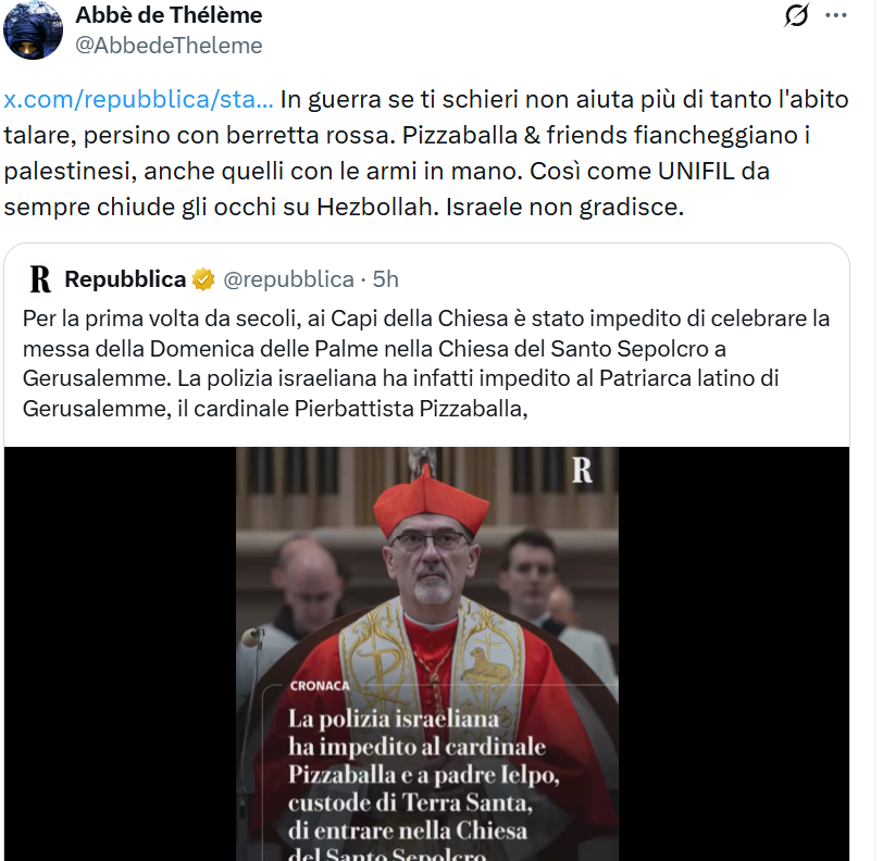 Maedhros67's tweet photo. 1- Puoi sempre contare sugli intelligentissimi per dire qualcosa di piū stupido di quanto mai detto dal piū cretino tra gli Evangelisti statunitensi.

2- Il Mossad ē sempre piuttosto grossolano nelle sue sofisticazioni.

Quale ē la risposta adatta?
Gli elementi per dirlo ci sono. https://t.co/K6grKElTXA