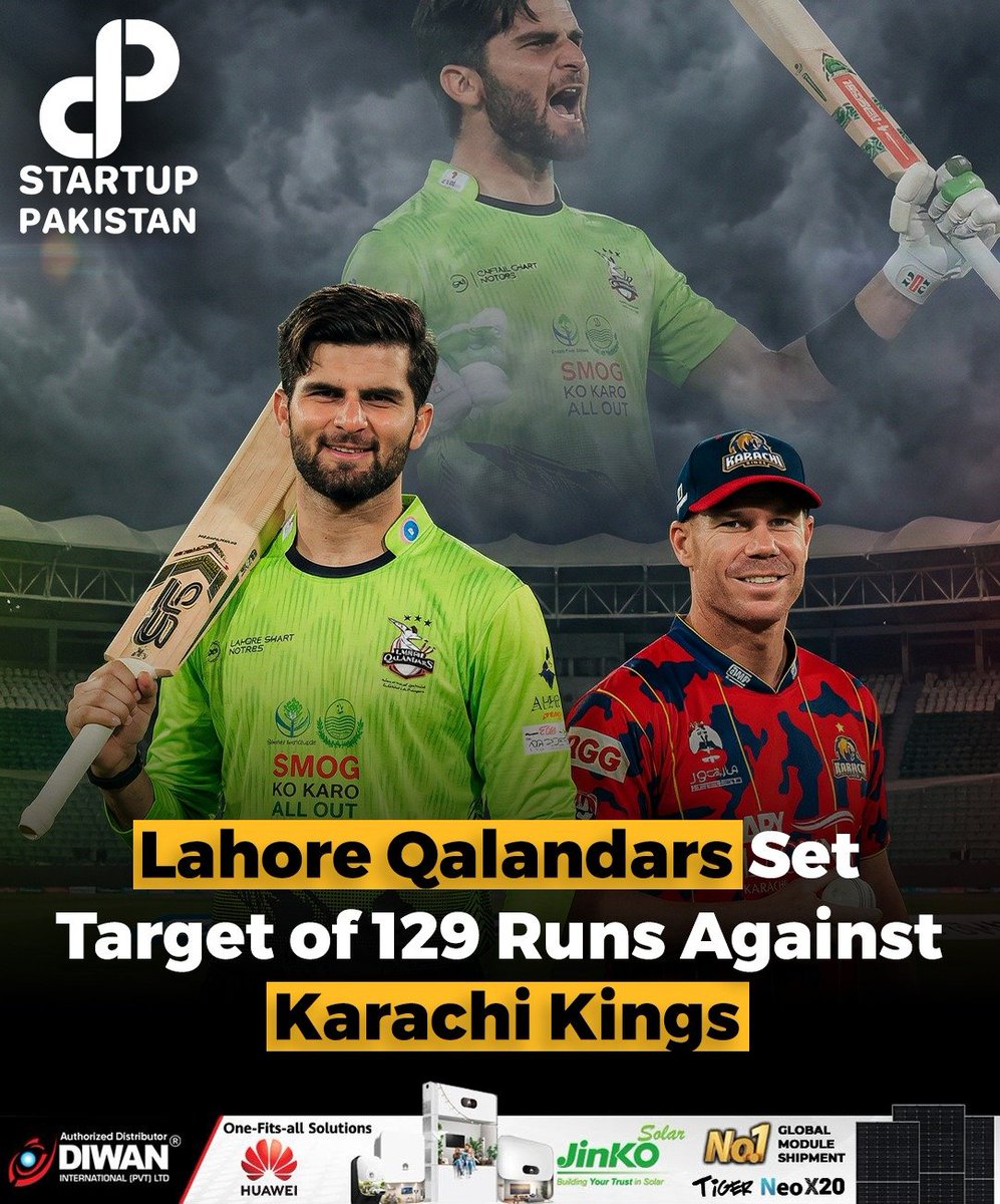 PakStartup's tweet image. Lahore Qalandars set target of 129 runs against Karachi Kings

#LahoreQalandars #KarachiKings #CricketLive #T20Thriller #MatchDay #CricketFans