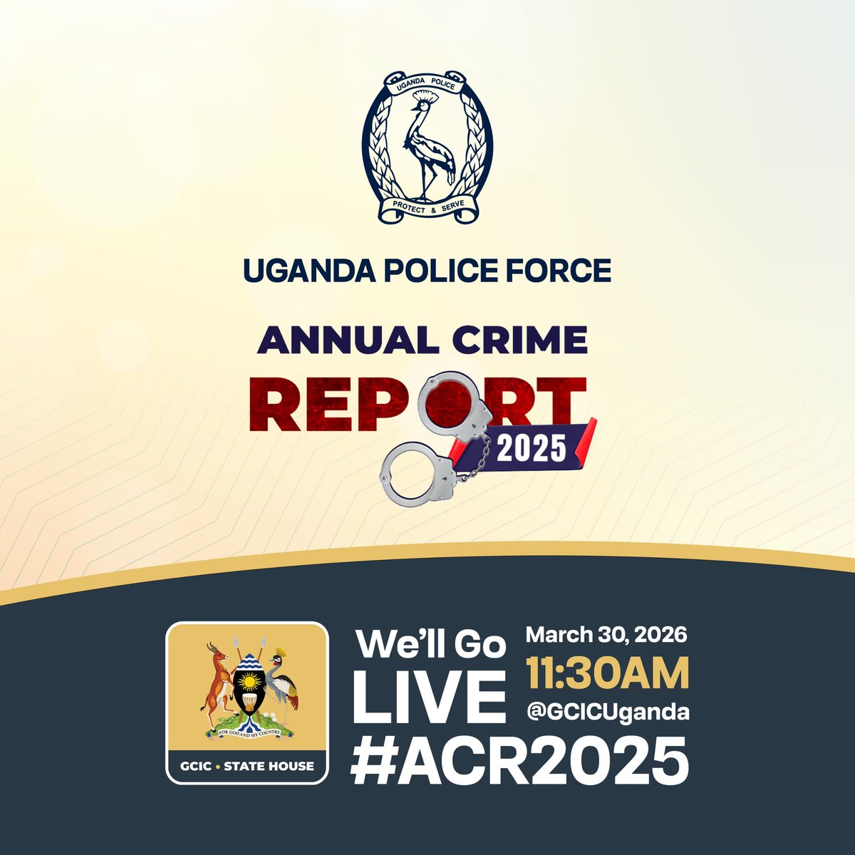 Reminder: <a href="/PoliceUg/">Uganda Police Force</a> will launch the annual Crime Report tomorrow. Tune in #ACR2025