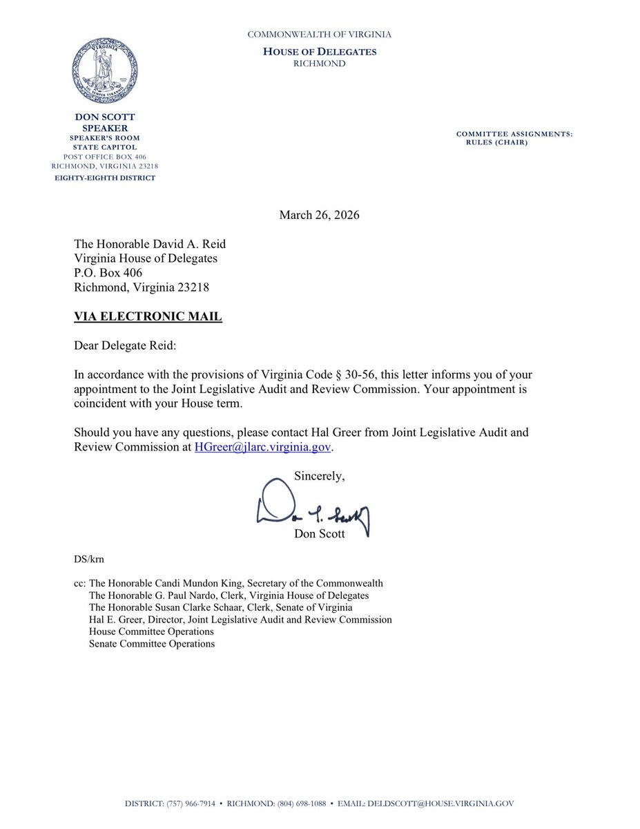 Del. David Reid tweet media