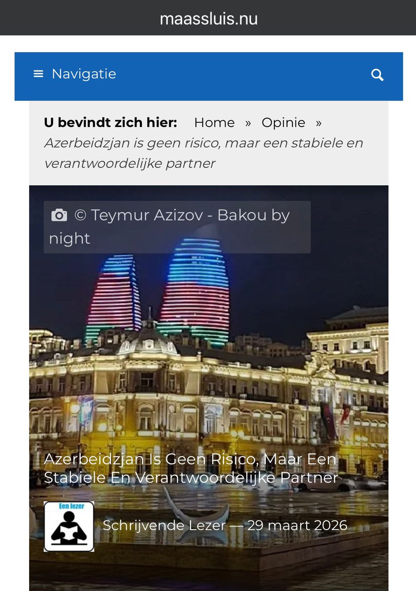 Frances46277047's tweet photo. Dank aan de redacties die mijn reactie hebben gepubliceerd en nuance hebben aangebracht bij de berichtgeving.  🇦🇿Azerbeidzjan is geen onveilig land, maar een betrouwbare en veilige partner in de regio.
https://t.co/GoZ7ooqFO9
https://t.co/cDQMO1gczV https://t.co/u5VY8tkB39