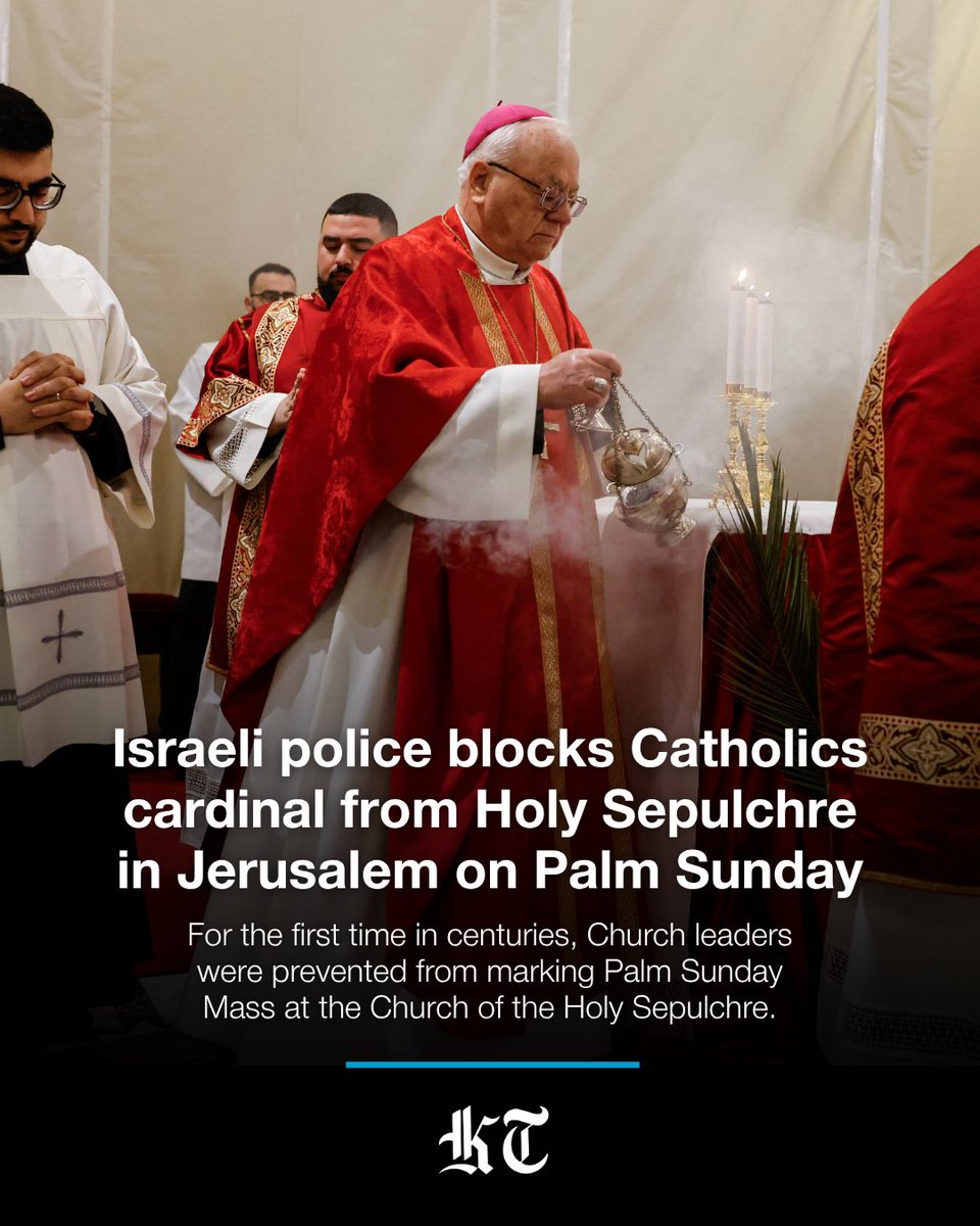 Israeli police prevented the Latin Patriarch of Jerusalem, Cardinal Pierbattista Pizzaballa, from entering the Church of the Holy Sepulchre to celebrate Palm Sunday mass, the Latin Patriarchate of Jerusalem said.

"This morning, the Israeli Police prevented the Latin Patriarch of