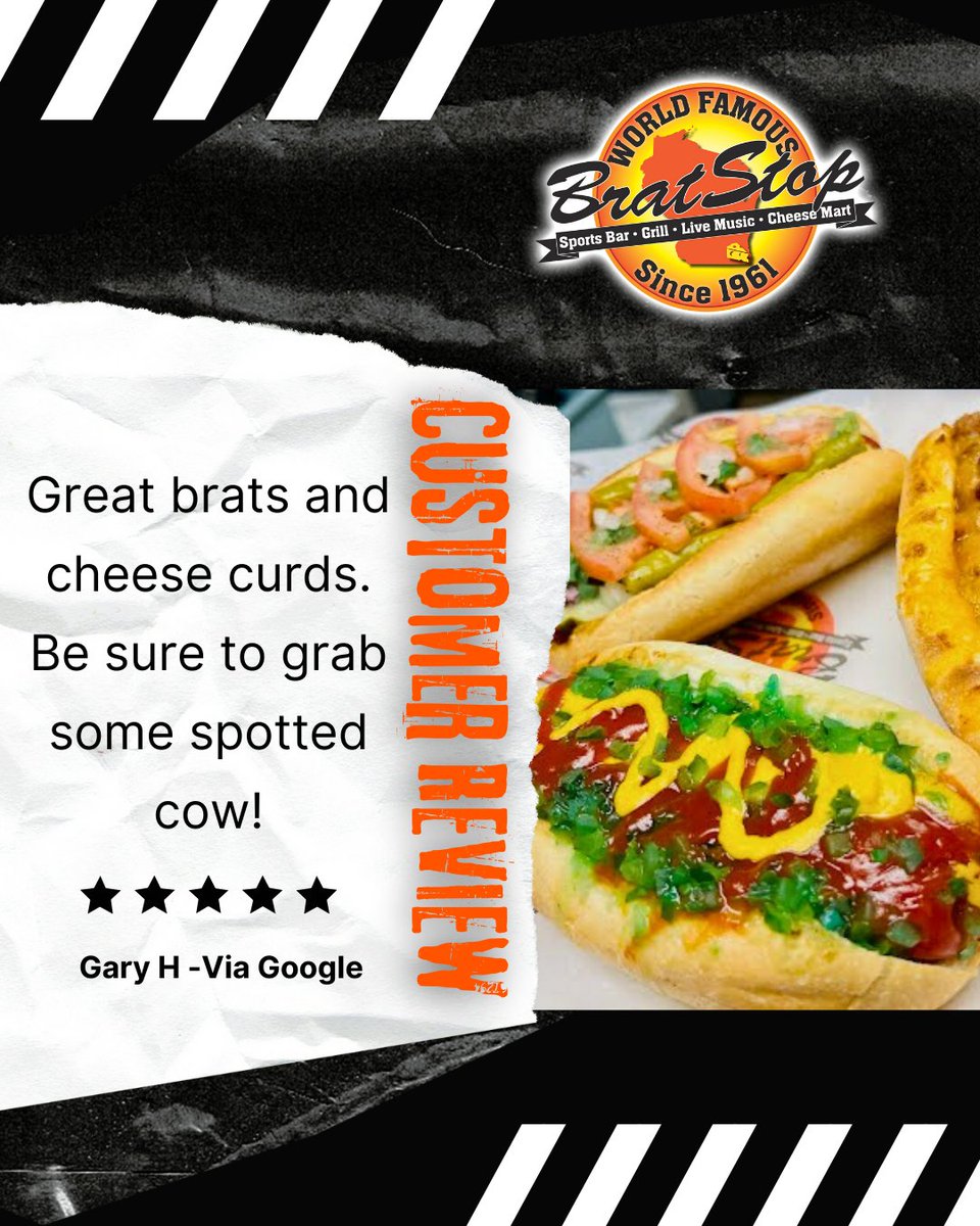 TheBratStop's tweet image. Thanks for the fantastic feedback! Knowing you had a great experience makes our day. From the grill to the table, our team works hard to deliver the best! 🤗

#BratStop #FiveStarExperience #CustomerAppreciation