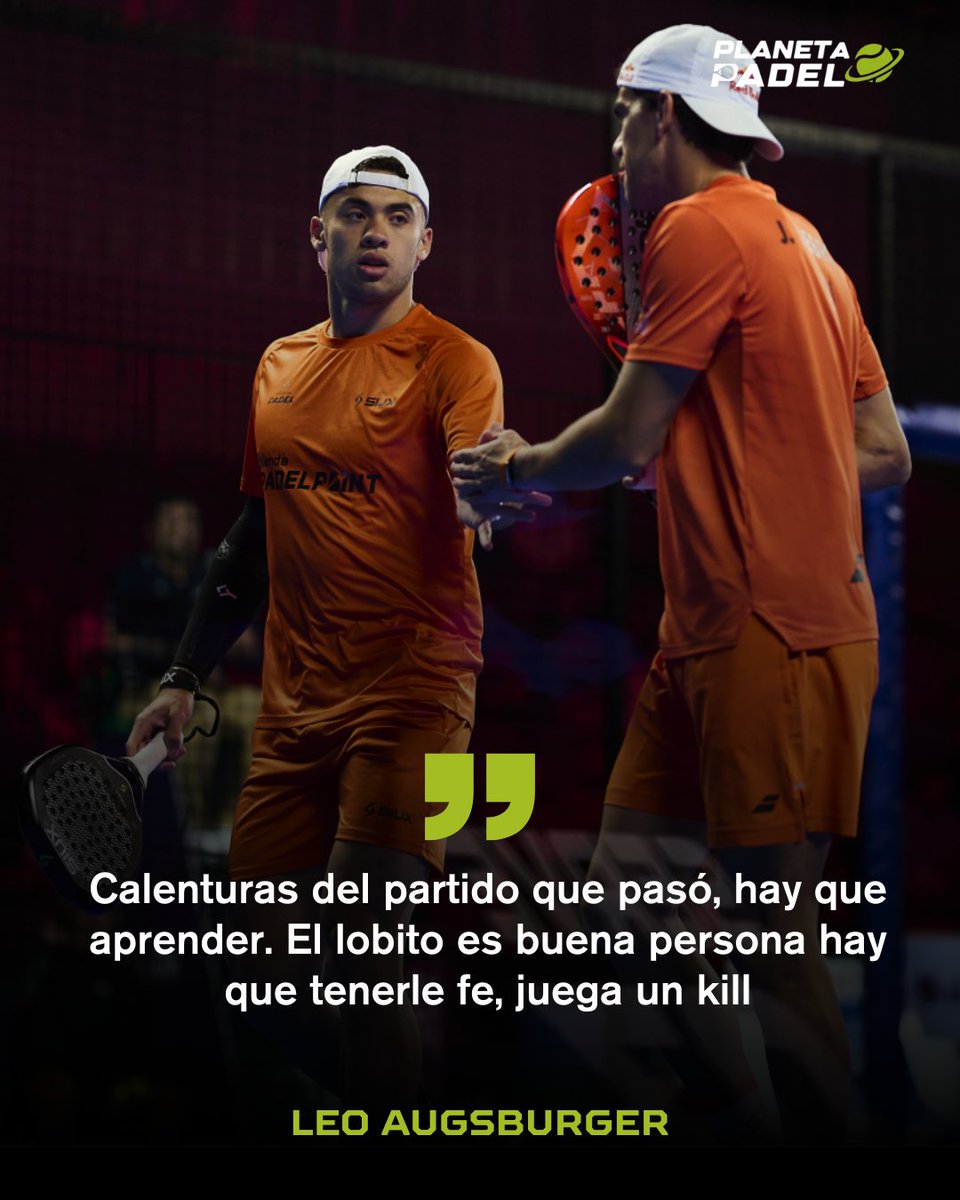 UNIDOS LEO &amp; JUAN 🤝🍔🐺

🙌 Augsburger salió a bancar a su compañero tras la derrota en semifinales del Miami P1 ante Coello &amp; Tapia

#Padel #PremierPadel #MiamiPremierPadelP1 #PlanetaPadel