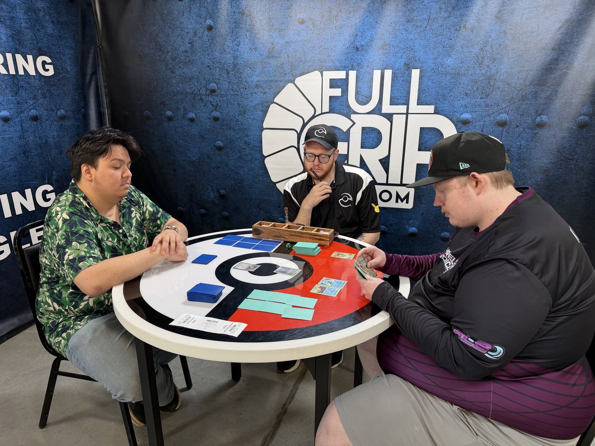 FullGripTCG's tweet photo. 100 players for our Perfect Order GLC $3k! Live right now: round 3, “Harambe” Colorless vs Milopump Water.

https://t.co/hxvlQzYIWR https://t.co/tOFTQWJqLk