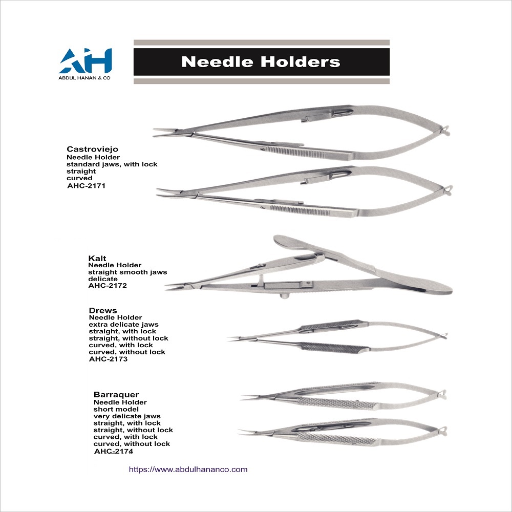 AbdulHananCo's tweet image. Needle Holders,
High-quality #ophthalmic #surgical #instruments by Abdul Hanan &amp;amp; Company.

📩 Importers &amp;amp; buyers, contact us:
abdulhanancompany@gmail.com
🌐 abdulhananco.com

#abdulhanancompany #ophthalmology #needleholder #eyedoctor
#تجميل_الجفون