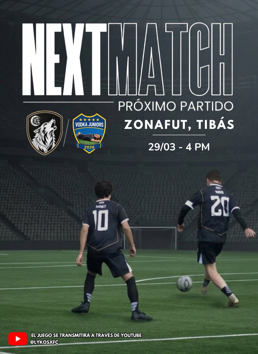 lykosxfc's tweet photo. HOY JUGAMOS. SEGUIMOS CELEBRANDO. 1 AÑO DE XFC. 

📍Zonafut, Tibás
🕔4pm. 
🆚 Vodka Juniors

Nos vemos como siempre… pero hoy por Youtube. 😉

https://t.co/az2DNFzZG3 https://t.co/v2UzogPWuB