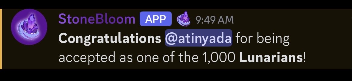atinyada's tweet photo. got accepted into Stonebloom’s Lunar event hehehe. we running it back babyy https://t.co/QjmCfSfCvi