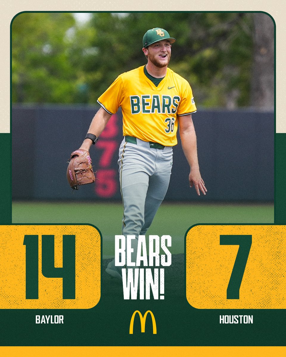 Space City sweep 🚀🧹

#SicEm 🐻⚾️ | #Together | <a href="/McDonalds/">McDonald's</a>