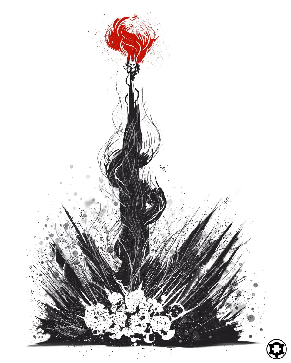 LiberiArcano's tweet image. My entry for the Artistic Jam hosted by #Cotoletta8Bit and #NABA! The theme was #Impact.

I worked on this illustration with my Samsung Galaxy tablet, using Infinite Painter. Problem is, I forgot to bring my not so good pencil to draw.

So I had to use my fingers instead.