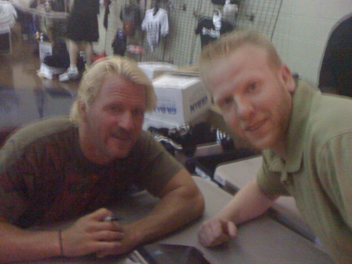 rsdrye101's tweet photo. @HeyHeyItsConrad @RealJeffJarrett @MyWorldPod @ringclassics I just want to say that @RealJeffJarrett is the the friendliest and classiest wrestler that I ever met. Met him at Cabarrus Arena in NC when he was TNA. Thanks Jeff. https://t.co/iI1PzW0itL