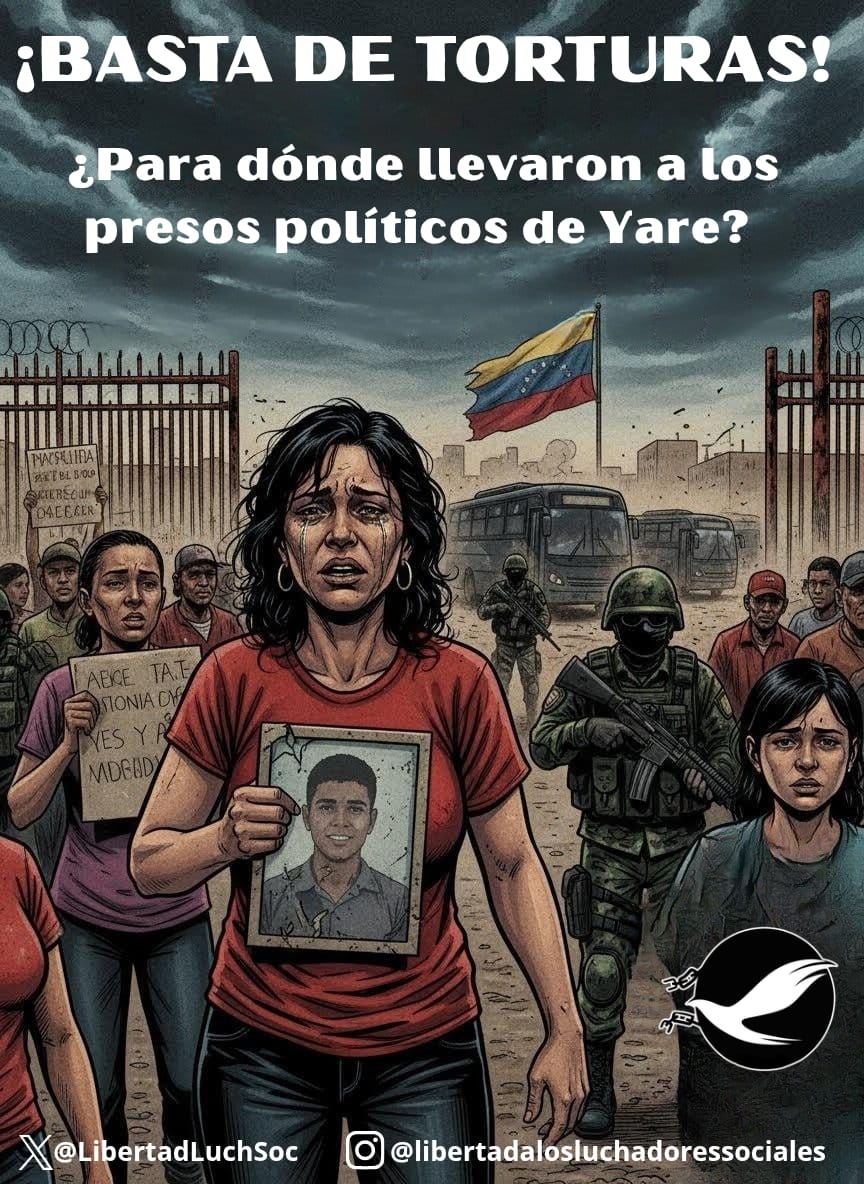 ANGUSTIA | Familiares de los #PresosPolíticos recluidos en la Cárcel de Yare, denuncian que varios autobuses salieron con rumbo desconocido. Un familiar que se dirigía a Yare vio una caravana de buses escoltados por la GNB. Su desesperación es inmensa pues no sabe qué está