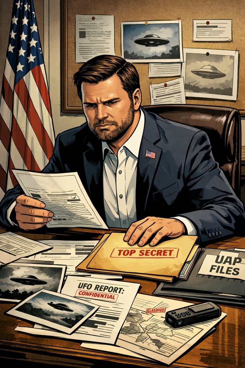 ODN_UAPS's tweet photo. JD Vance dice estar “obsesionado” con el fenómeno OVNI y lanzó una polémica afirmación: “Son demonios, no extraterrestres”
#OVNI #UAPs #UFOs
https://t.co/8eTNZfgdxL https://t.co/sKk29YrLCP