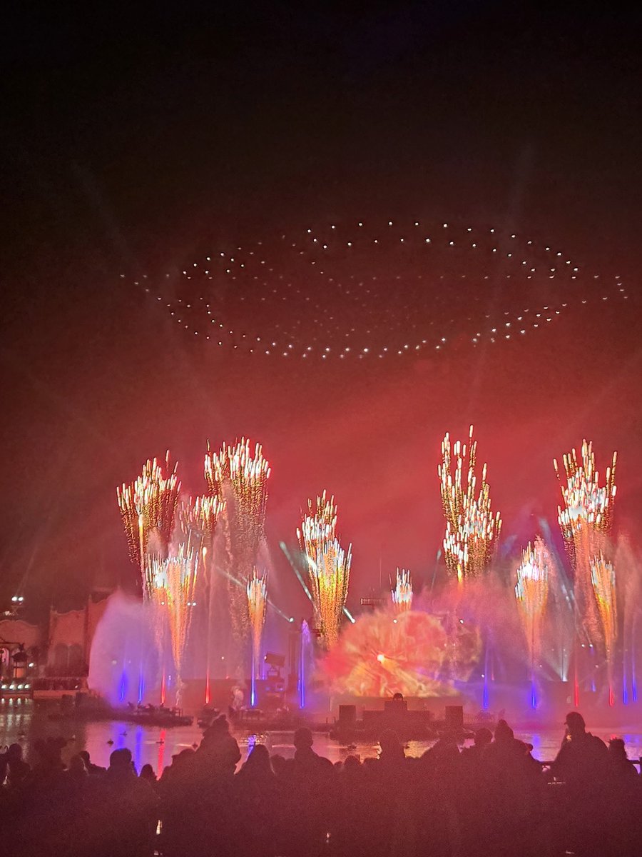 DLPGuestEN's tweet image. Cascade of Lights with Tales of Magic in the background.