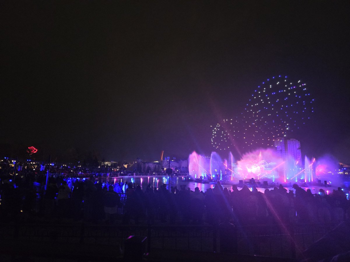 DLPGuestEN's tweet image. Cascade of Lights with Tales of Magic in the background.