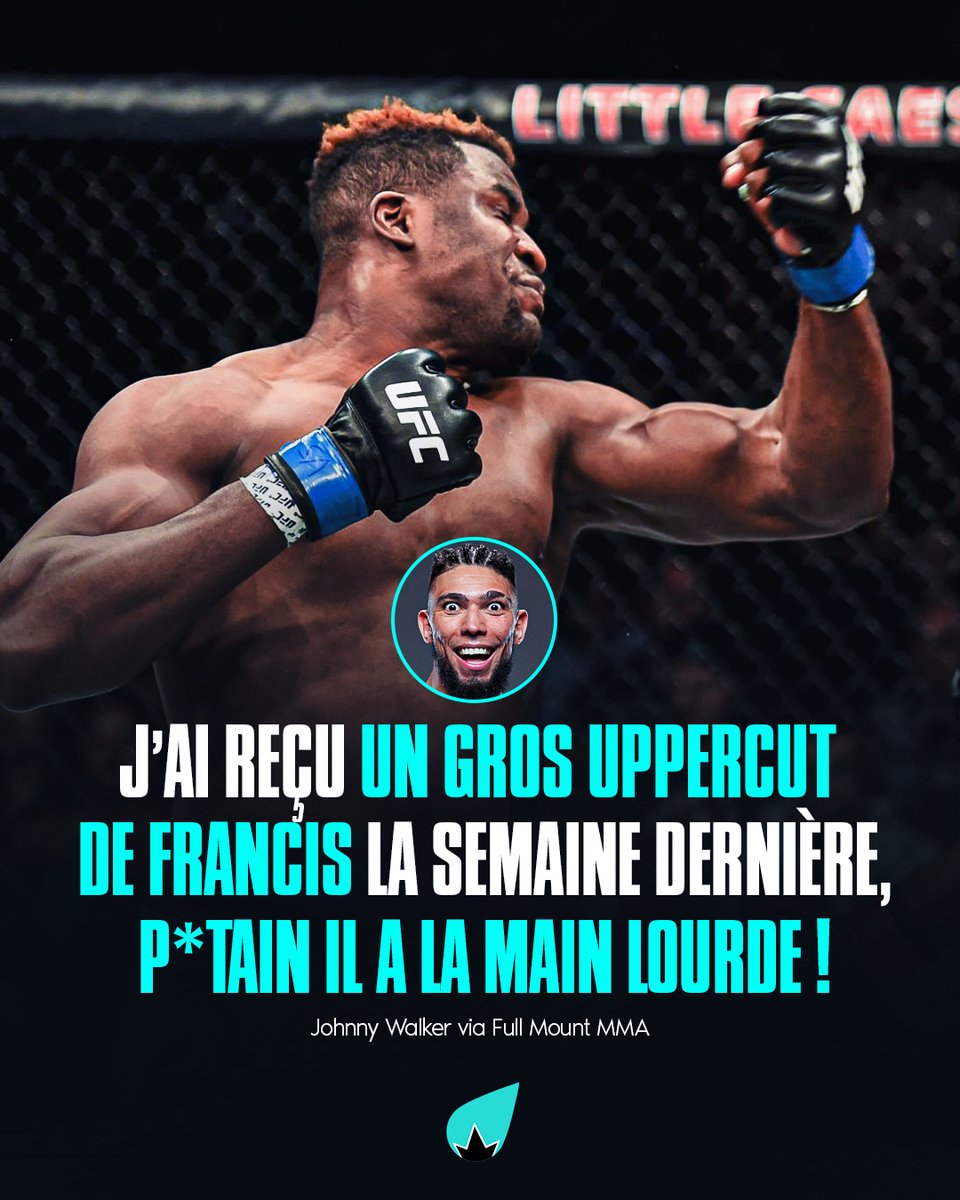 LaSueur_off's tweet image. Johnny Walker s’est pris un uppercut de Francis Ngannou pendant un sparring. 💀