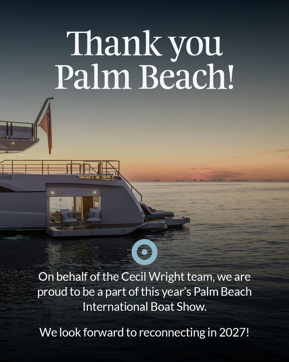 CWPyachts's tweet photo. Another remarkable week at the pinnacle of yachting. 
 
Thank you for being part of the Cecil Wright experience!

#PBIBS #CecilWrightYachts #FewerClientsBetterServed https://t.co/dOCA57oDSI
