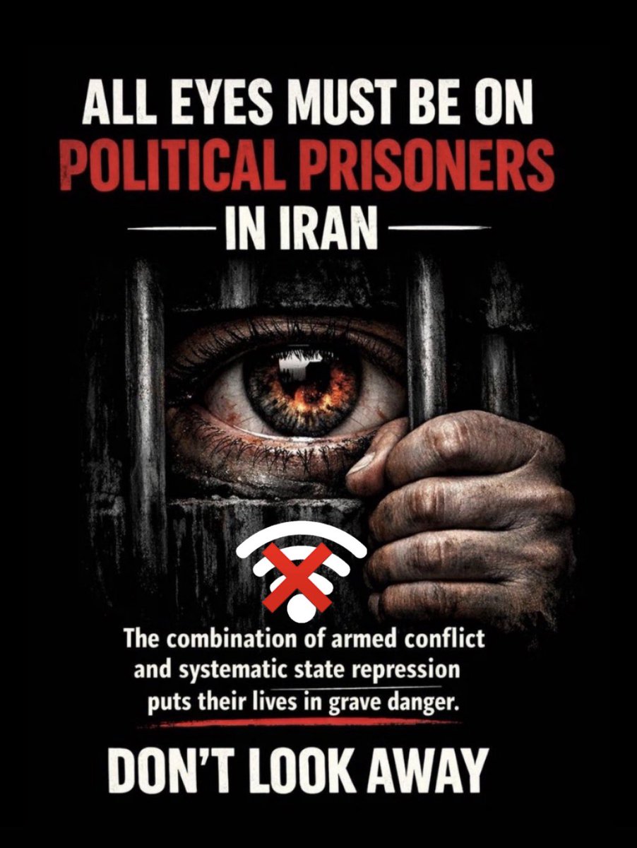 LoabatK's tweet photo. 🆘🆘🆘
قطع عمدی اینترنت وسط جنگ، فقط یه اقدام فنی نیست، نقض مستقیم حق دسترسی به اطلاعات و ارتباط مردمه.

وقتی اینترنت قطعه، حق اطلاع‌رسانی، امکان ثبت و مستندسازی وقایع و عملاً هر نوع پاسخ‌گویی از بین میره.
این یعنی هر اتفاقی می‌تونه بی‌هیچ نظارتی رخ بده.

داخل زندان‌ها، این وضعیت خطرناک‌تره. افرادی که از قبل هم در وضعیت شکننده بودن، حالا بدون دسترسی به بیرون، بدون نظارت عمومی، و بدون تضمین حداقل حقوق، در معرض کمبود غذا، خدمات درمانی، و شرایط غیرانسانی قرار دارن.
جابه‌جایی‌های بدون اطلاع هم عملاً حق دسترسی به وکیل و خانواده رو زیر سوال می‌بره.

این فقط محدود کردن ارتباط نیست، این تعلیق حقوق پایه‌ای انسان‌هاست، سکوت نکنیم.
#DigitalBlackOutIran‌ 
#زندانی_سیاسی_آزاد_باید_گردد
