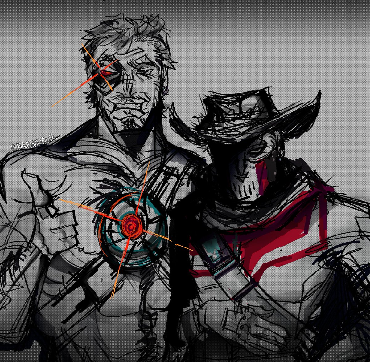 that one image except its erron x kano except I refuse to fix the anatomy to fit two buff men

🏷 ; #erronblack #kano #mortalkombat #mk11