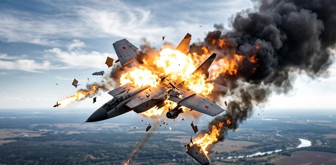 Military Jet Exploding Russian aircraft had taken up launch positions and were already ...