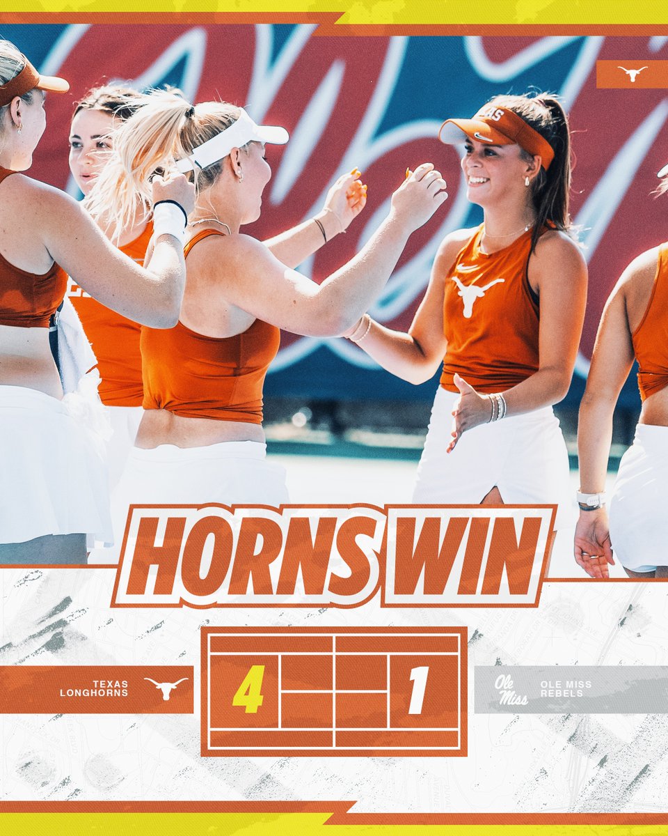 TexasWTN's tweet image. And there it is! The Horns sweep their two-match road trip with a 4️⃣-1️⃣ victory at Ole Miss!

They return home to host #15 Florida on Thursday at 2 p.m. CT at the TTC! See you there!

#HookEm 🤘🎾