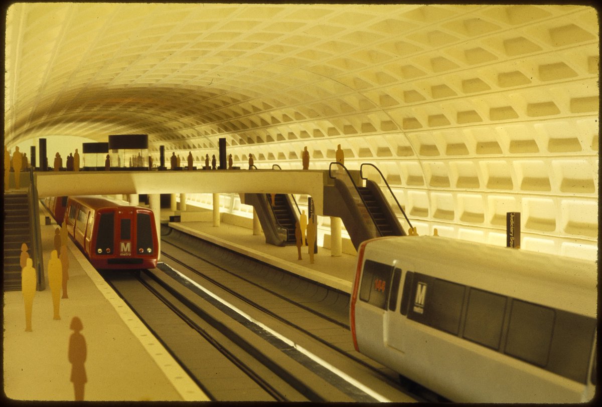 DCHomos's tweet photo. Did you know that one of the original concepts for the @wmata Metro rail cars was RED?! The idea came from London subways cars in the 60’s but they realized they were hard to keep clean and got dirty easily. 
Green was also another option! #WMATA50 https://t.co/aFm1YQ4QvT