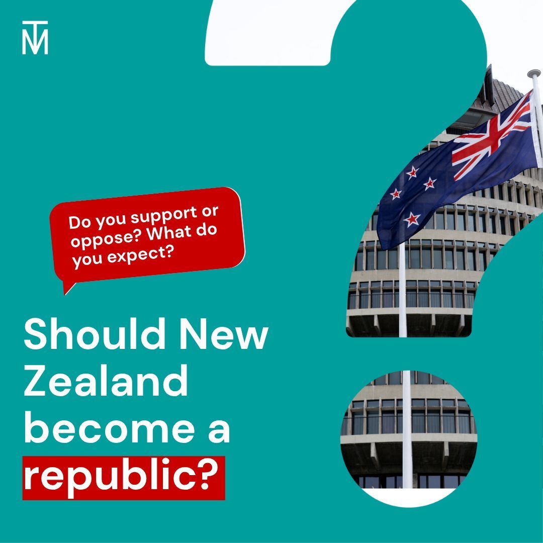 talbotmills's tweet photo. Should New Zealand become a republic?

Do you support or oppose? What do you expect in the next 20 years? https://t.co/8NWKRRaW1L