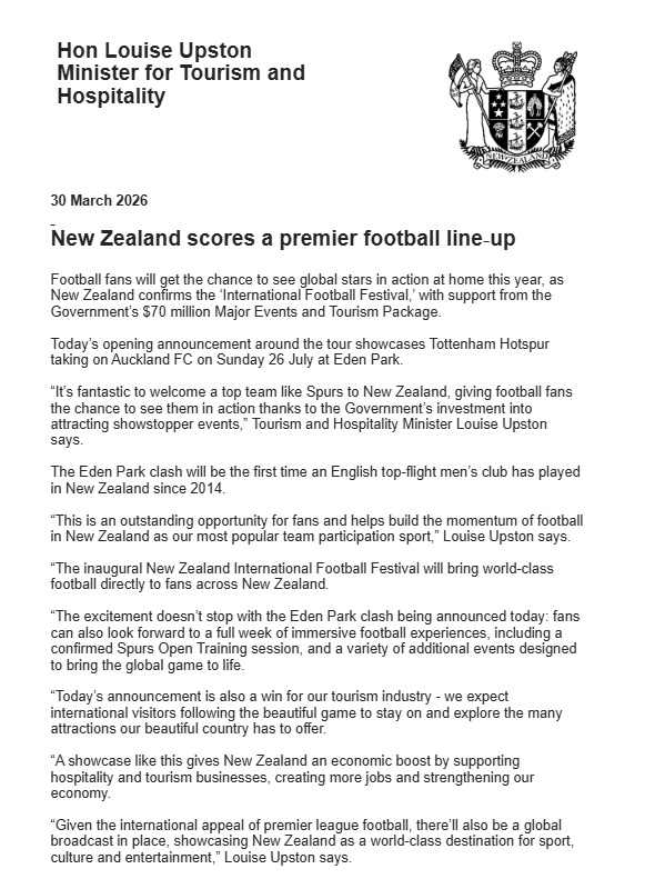 ChrisKeall's tweet photo. .@SpursOfficial to play @fc_auckland on July 26 - lured to New Zealand by a $70 million Govt events fund #thfc #coys

@DrTottenham
@VFTLpodcast
@TheExtraInch
@LoveTheShirt https://t.co/tULijuJsx0