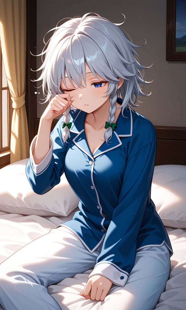 Sakuya1341_yui's tweet photo. おはようございます〜
#おはツイ　#AIイラスト
#東方project #十六夜咲夜 https://t.co/35BQxGG03r