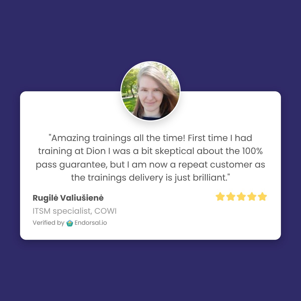 Thanks, Rugilė Valiušienė! Check out what our students are saying about our courses at DionTraining.com
