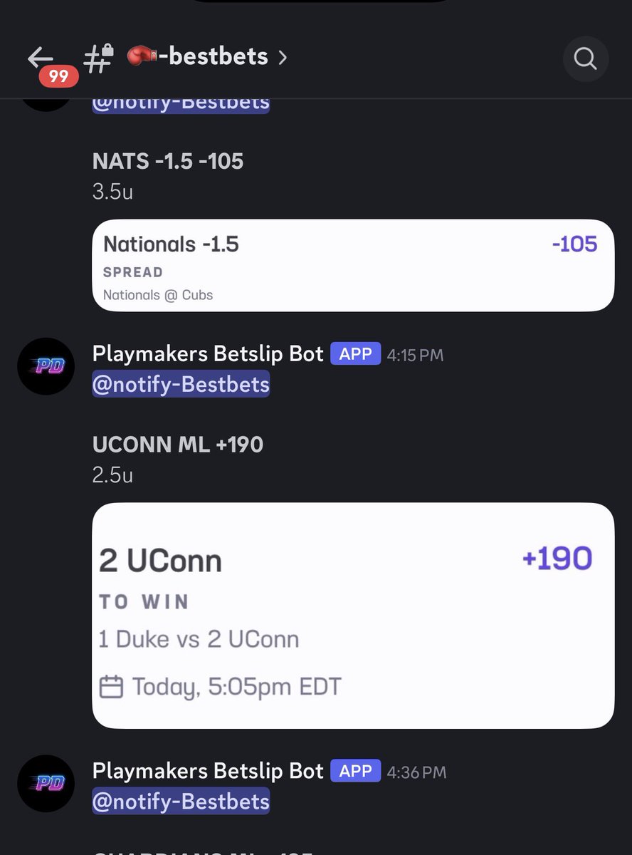 Bestbetss1's tweet photo. Back on the board with a W !

Nationals -1.5 -105 💵💵

FREE NCAAB PLAY GOING 🐶 HUNTING:

UCONN ML +190

FULL ACCESS @PlaymakerDirect ⬇️

🔗 https://t.co/8orEqPVEtr https://t.co/HMEvsHVDX0